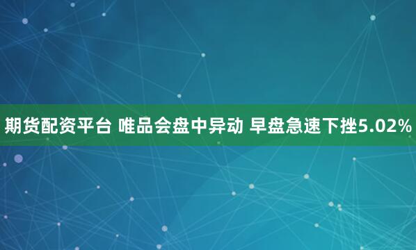 期货配资平台 唯品会盘中异动 早盘急速下挫5.02%