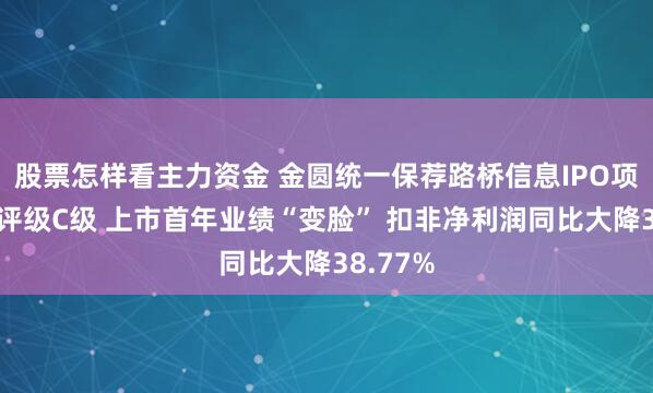 股票怎样看主力资金 金圆统一保荐路桥信息IPO项目质量评级C级 上市首年业绩“变脸” 扣非净利润同比大降38.77%