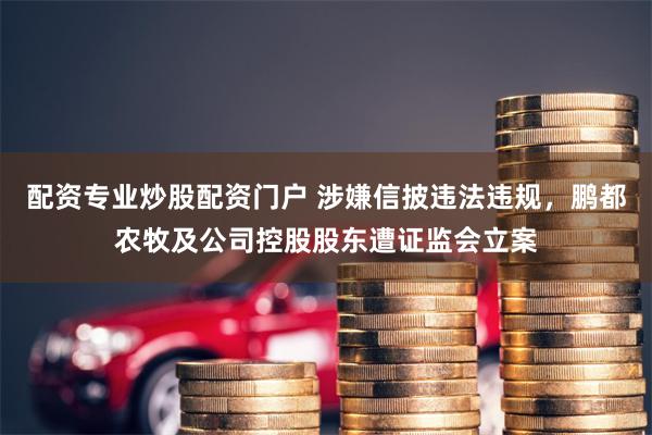 配资专业炒股配资门户 涉嫌信披违法违规，鹏都农牧及公司控股股东遭证监会立案